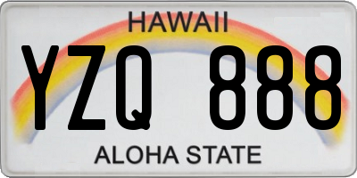 HI license plate YZQ888