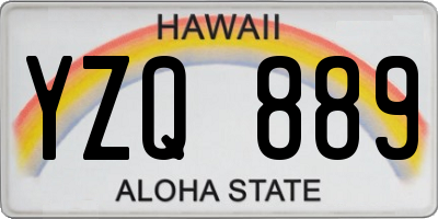 HI license plate YZQ889