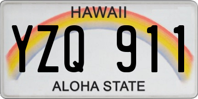 HI license plate YZQ911