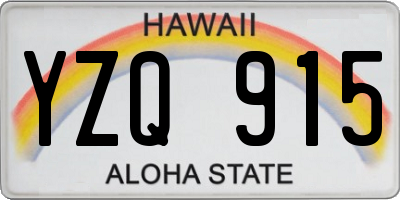HI license plate YZQ915