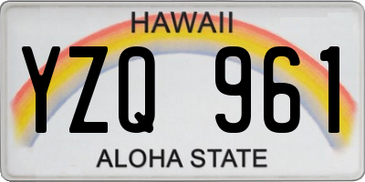 HI license plate YZQ961