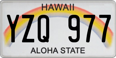 HI license plate YZQ977