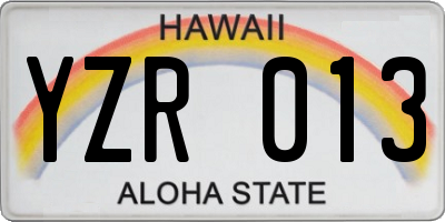 HI license plate YZR013