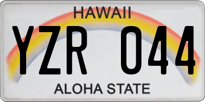 HI license plate YZR044
