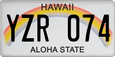 HI license plate YZR074