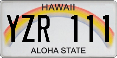 HI license plate YZR111