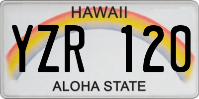 HI license plate YZR120