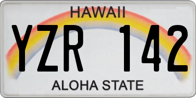 HI license plate YZR142