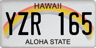 HI license plate YZR165