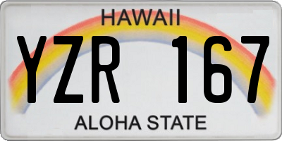 HI license plate YZR167