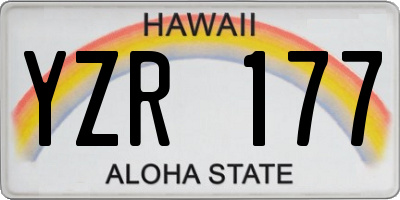HI license plate YZR177