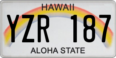 HI license plate YZR187