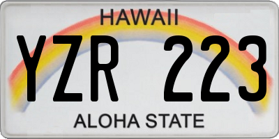 HI license plate YZR223