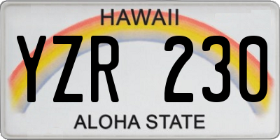 HI license plate YZR230