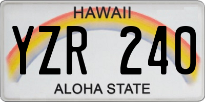 HI license plate YZR240