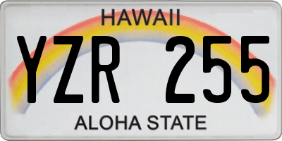 HI license plate YZR255