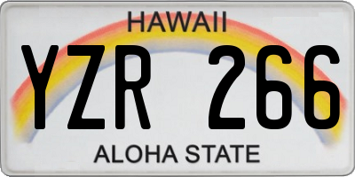 HI license plate YZR266