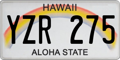 HI license plate YZR275