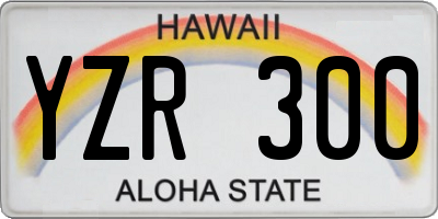 HI license plate YZR300