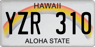 HI license plate YZR310
