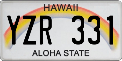 HI license plate YZR331