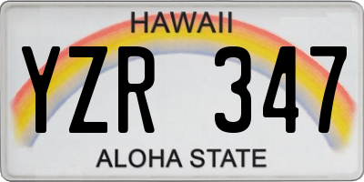 HI license plate YZR347
