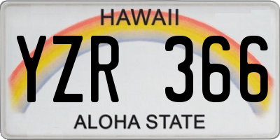 HI license plate YZR366