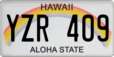 HI license plate YZR409