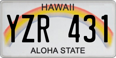 HI license plate YZR431