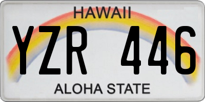 HI license plate YZR446