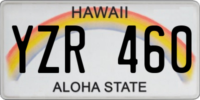 HI license plate YZR460