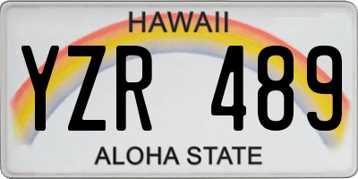HI license plate YZR489
