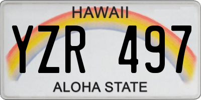 HI license plate YZR497