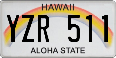 HI license plate YZR511