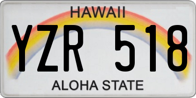 HI license plate YZR518