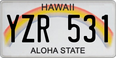HI license plate YZR531