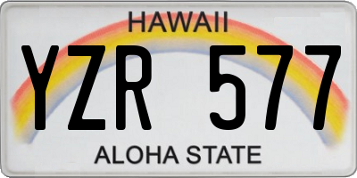 HI license plate YZR577