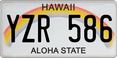 HI license plate YZR586