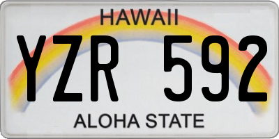 HI license plate YZR592