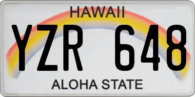 HI license plate YZR648