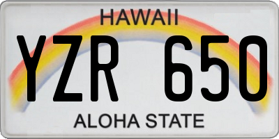 HI license plate YZR650