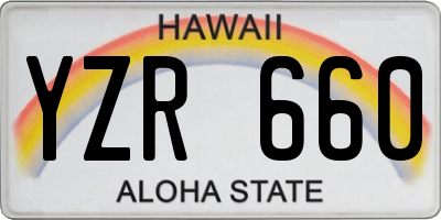 HI license plate YZR660