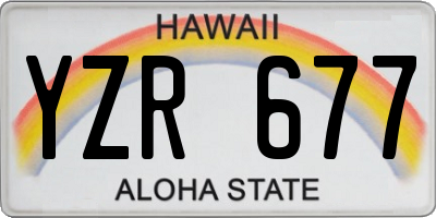 HI license plate YZR677