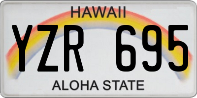 HI license plate YZR695