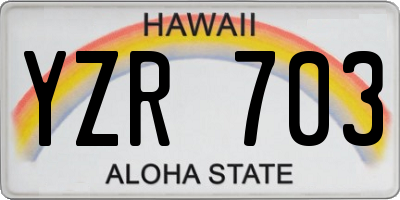 HI license plate YZR703