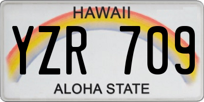 HI license plate YZR709