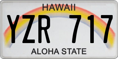 HI license plate YZR717