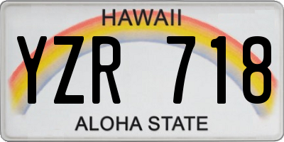 HI license plate YZR718