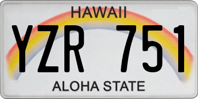 HI license plate YZR751