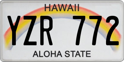 HI license plate YZR772